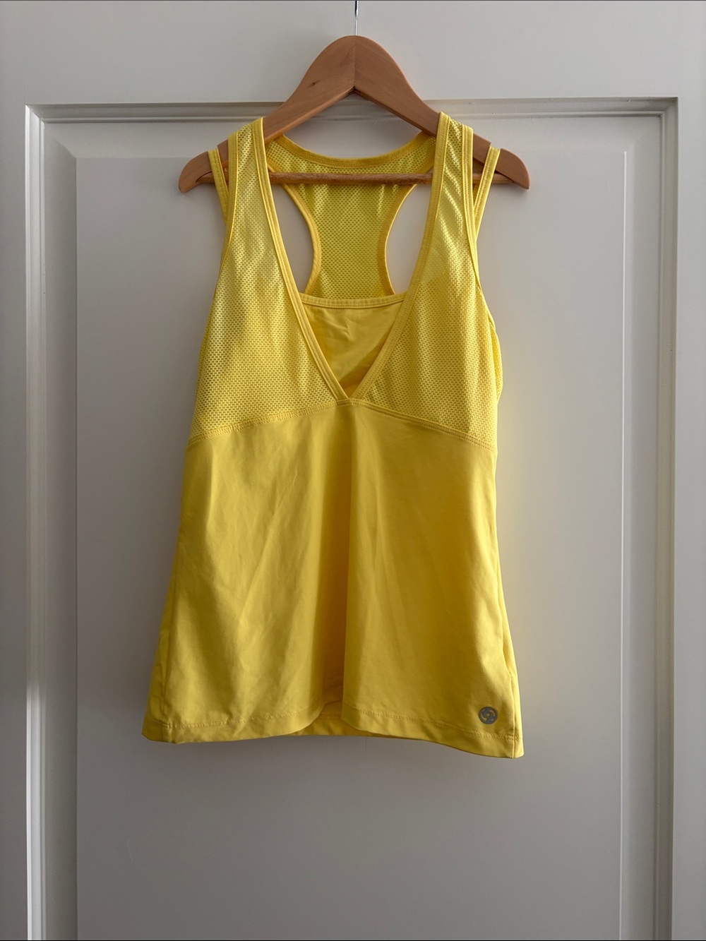 Lija Bright Yellow Racerback V-Neck Active Tank